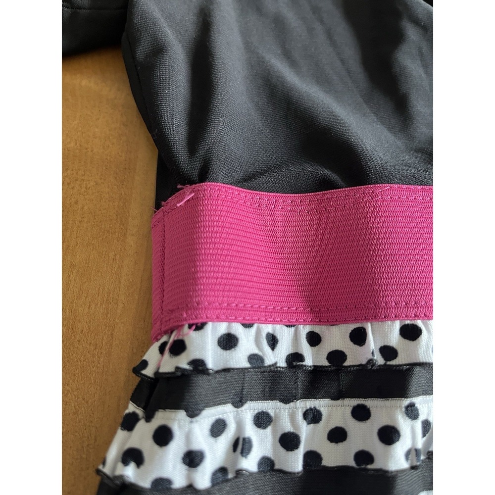 Ronni Nicole Women's Empire Waist Dress Short Sleeve B&W Sz 8 Ruffle Polka Dot - Picture 12 of 13